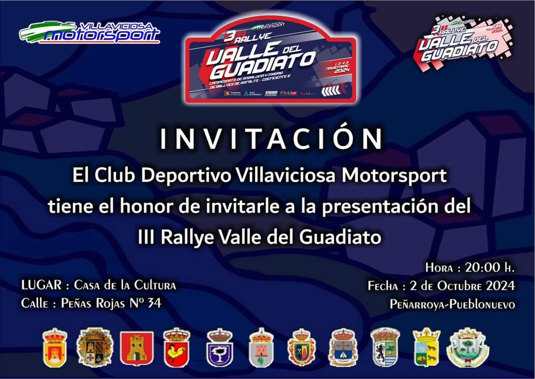 Presentación Del III Rallye Valle del Guadiato